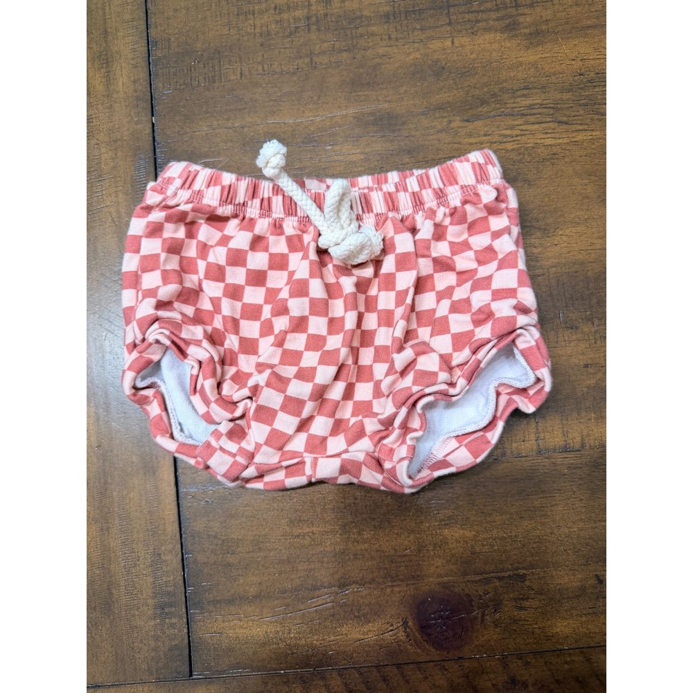 Baby Sprouts Pink Checkered‎ Bummies Shorts 18/24M French Terry Bloomers